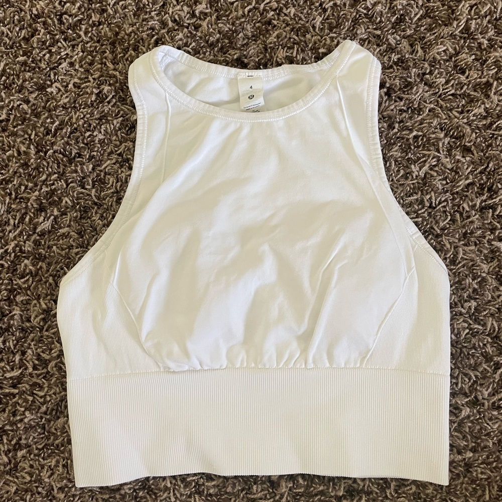 White lululemon ebb to train top/sports bra